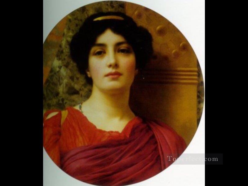 熟考 1903年 新古典主義の女性 ジョン・ウィリアム・ゴッドワード油絵